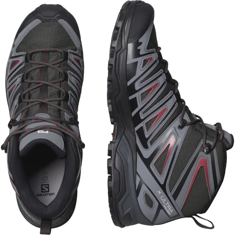 Black Salomon X Ultra Pioneer Mid CSWP Men's Hiking Boots | PH 91852M